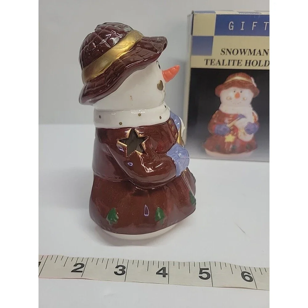 Ceramic‎ Snowman Votive Tea Light Figurine